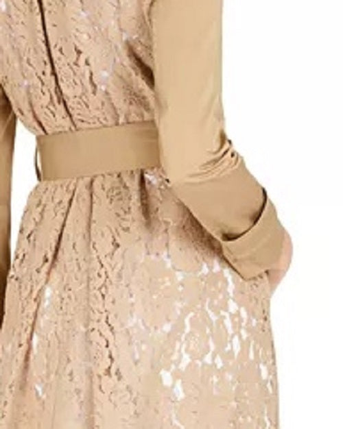 INC International Concepts Casaco longo plus size com renda nas costas, cinza, tamanho 2X, feminino