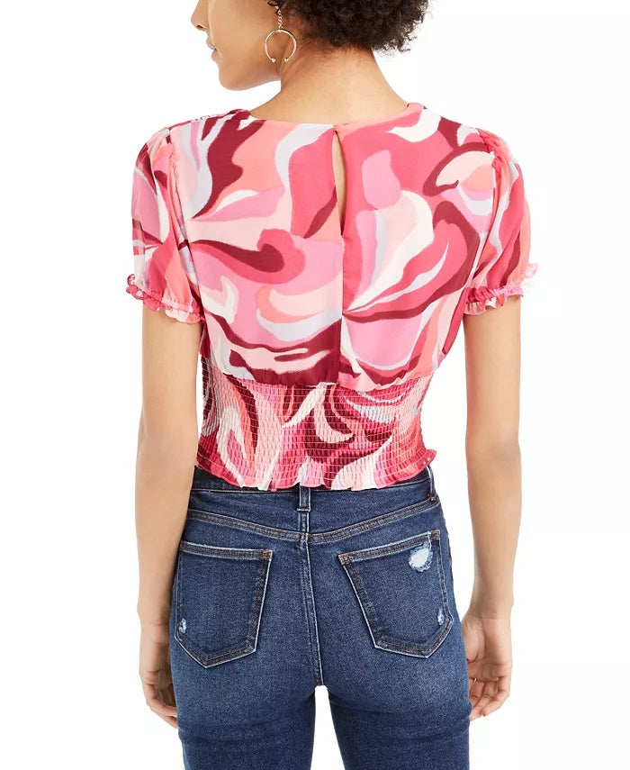 Blusa feminina estampada Bar III vermelha tamanho XX-G