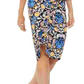 Vestido midi feminino estampado assimétrico em mistura de linho, azul, tamanho pequeno, da INC International Concepts