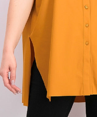 Túnica feminina Alfani sem mangas de malha com botões na frente, laranja, tamanho X-S