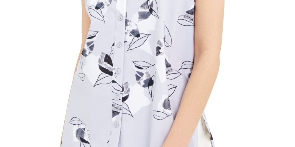 Túnica estampada feminina Alfani cinza tamanho pequeno