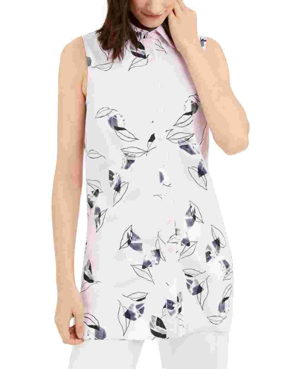 Túnica estampada feminina Alfani rosa tamanho grande