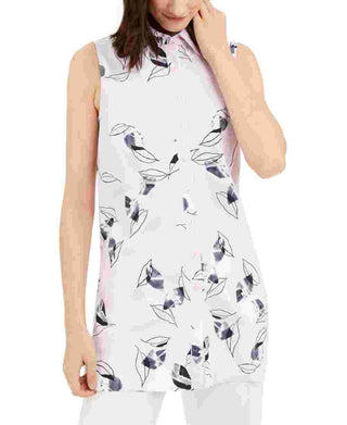 Túnica estampada feminina Alfani rosa tamanho grande