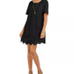 Vestido babydoll feminino com ilhós Style &amp; Co, preto, tamanho pequeno