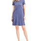 Vestido camiseta feminino estilo &amp; co com um bolso, roxo, tamanho pequeno