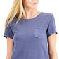 Vestido camiseta feminino estilo &amp; co com um bolso, roxo, tamanho pequeno