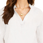 Blusa popover texturizada lisa feminina Style &amp; Co, branca, tamanho X-S