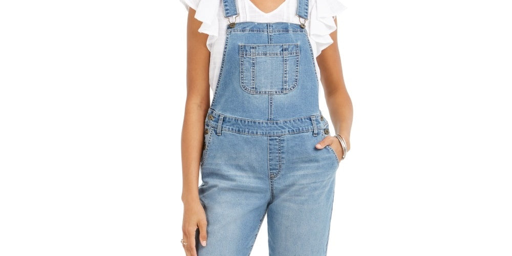 Macacão jeans feminino Style &amp; Co Azul tamanho médio