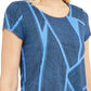 Camiseta feminina Alfani com estampa de malha, azul marinho, tamanho XX-G
