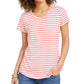 Camiseta feminina listrada vermelha tamanho XX-G Style &amp; Co