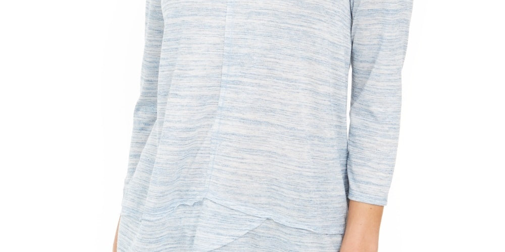 Blusa feminina com decote em V estilo &amp; co, azul, tamanho médio