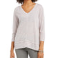 Top feminino com decote em V estilo &amp; co, rosa, tamanho extrapequeno