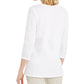 JM Collection Top feminino com decote redondo e lantejoulas, bege-cáqui, tamanho extragrande