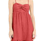 Vestido midi feminino INC International Concepts com frente torcida e mistura de linho, laranja, tamanho grande