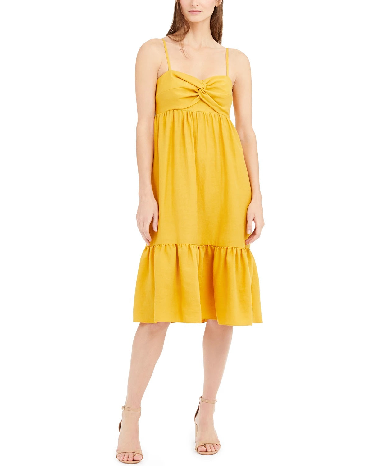 Vestido feminino com decote em V e decote em V, da INC International Concepts, amarelo, tamanho grande