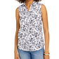 Camisa feminina sem mangas com estampa Toile Charter Club, preta, tamanho 16