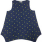 Top feminino estilo &amp; co com bainha de lenço limão, azul marinho, tamanho extra pequeno