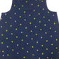 Top feminino estilo &amp; co com bainha de lenço limão, azul marinho, tamanho extra pequeno