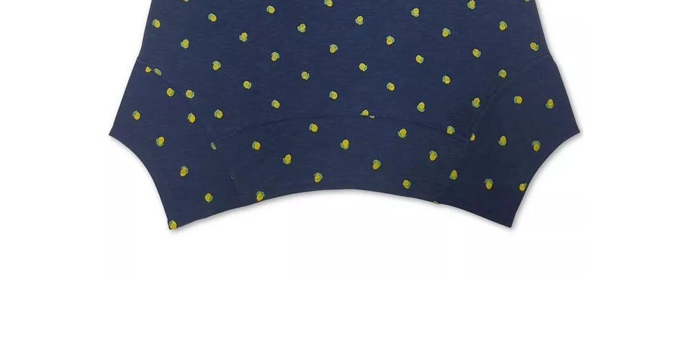 Top feminino estilo &amp; co com bainha de lenço limão, azul marinho, tamanho extra pequeno