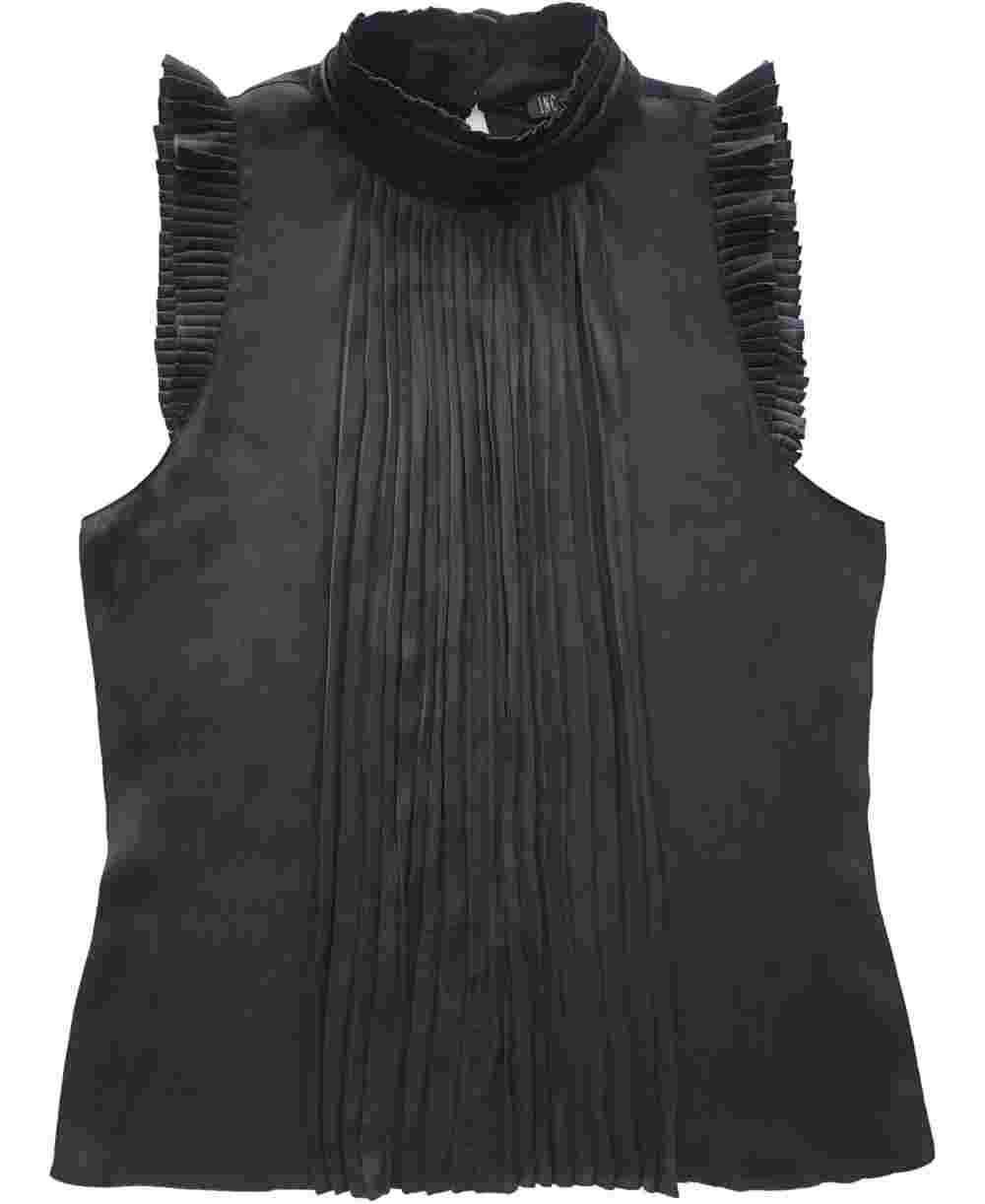 Blusa plissada feminina INC International Concepts, preta, tamanho pequeno