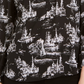 Top feminino estampado com decote dividido, preto, tamanho XX-G