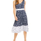 Vestido floral feminino Charter Club sem mangas, azul, tamanho médio