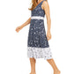 Vestido floral feminino Charter Club sem mangas, azul, tamanho médio