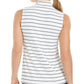 Blusa feminina sem mangas com gola alta Charter Club, branca, tamanho grande