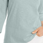 Blusa feminina estilo &amp; co, manga 3/4, decote redondo, azul, tamanho grande