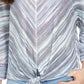 Top listrado feminino Style &amp; Co com amarração frontal, azul-marinho, tamanho extragrande