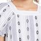 Top feminino estampado com decote quadrado e amarração frontal, tamanho extra grande, azul-marinho, estilo Style &amp; Co