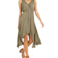Vestido feminino estilo &amp; co com bainha de lenço verde tamanho extrapequeno