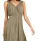 Vestido feminino estilo &amp; co com bainha de lenço verde tamanho extrapequeno