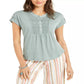 Estilo &amp; Co Babador Feminino Crochê Texturizado Top Verde Tamanho P