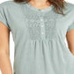 Estilo &amp; Co Babador Feminino Crochê Texturizado Top Verde Tamanho P