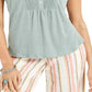 Estilo &amp; Co Babador Feminino Crochê Texturizado Top Verde Tamanho P