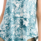 Blusa feminina Alfani com estampa azul-petróleo e manga curta, gola redonda, verde, tamanho pequeno