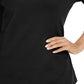 Camiseta feminina Karen Scott de algodão com cadarço, preta, tamanho X-S