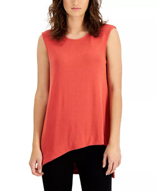Blusa feminina sem mangas assimétrica Alfani vermelha tamanho XXG
