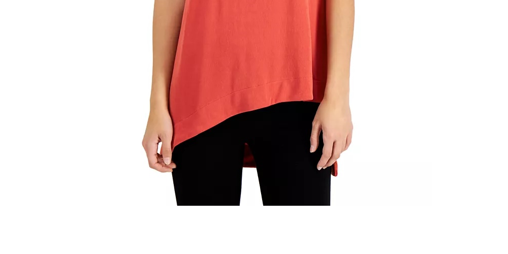 Blusa feminina sem mangas assimétrica Alfani vermelha tamanho XXG