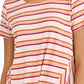 Blusa listrada com decote torcido e frente única feminina Style &amp; Co, vermelha, tamanho XX-G