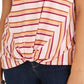 Blusa listrada com decote torcido e frente única feminina Style &amp; Co, vermelha, tamanho XX-G