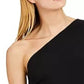 Vestido longo feminino INC International Concepts com cinto e um ombro, preto, tamanho pequeno
