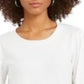 Blusa feminina estilo &amp; co com mangas compridas, branca, tamanho extragrande