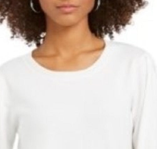 Blusa feminina estilo &amp; co com mangas compridas, branca, tamanho extragrande