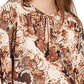 Blusa feminina INC International Concepts com estampa de cobra e decote redondo, tamanho médio, marrom