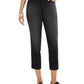 Calça jeans cropped feminina Style &amp; Co, perna reta, preta, tamanho 4
