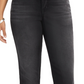 Calça jeans cropped feminina Style &amp; Co, perna reta, preta, tamanho 4