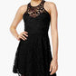 Vestido de patinadora de renda infantil Material Girl, preto, tamanho extragrande