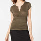 Blusa com detalhe de barra envolvente BCX Juniors verde escuro tamanho pequeno